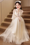 Fongt Chinese Adult Ceremony Collared Cheongsam Evening Dress Student Vocal Art Exam Dress 2025 New Long-Sleeved Dress