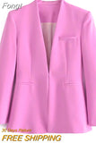Hidden Button Blazer Pants Set Suits Women High Street Ladies Office Pants Matching Set Spring Autumn Blazer Coat