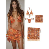 Fongt Women's Dress 2025 New Summer Beach Resort Bikinis Half Dress Suit
