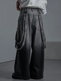 Fongt Gradient Straight Jeans Women Loose Broad Legs Fashion Trend Niche Design Personality Wear