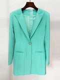 STREET 2023 Newest Designer Dress Women's Long Sleeve Notched Collar Single Buttons Long