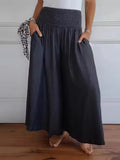 Fongt New Hot Women's Fashion Casual To Take Wide Legs Tight Waist Bandwidth Pants