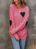 Fongt And Winter New Round Collar Solid Color Small Love Jacket Loose Sweater Knitted Shirt Girl