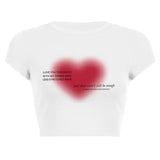 Fongt New Ins Summer Women's Sexy Print English Short T-Shirt Top