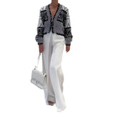 Fongt New Fashion Color Sequins Design Short Sweater Coat Female-Outfit