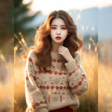 Fongt Autumn And Winter New Super Good-Looking Retro Lazy Wind Loose Yang Gas Age Reduction Knitting Shirt Bottom Top