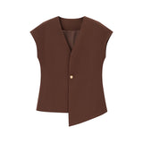 Fongt Explosion Women's Button Blouse Broad Leg Trousers Set