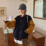 Baseball Jacket Coat Women Oversized 2023 Spring Korean Loose Patchwork Pocket Outerwear Girls Tops