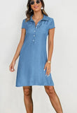 Spring Summer Women Loose Denim Vintage Button Pocket Befree Dress Long Short Sleeve Summer Party Elegant Maxi Dresses