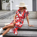 Women's Hot Style Dress Summer 2023 Slim Single Breasted Women's Dress-Outfit