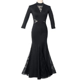 2024 Summer New Fashion Standard Dance Dress Performance Waltz Modern High Neck Lace Social Elegant Y2k Dresses TH2800-Outfit