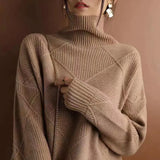 Fongt And Winter Sweater Women's High-Necked Hooded Ragged Sweater With A Solid Color Loose Lazy Bottom Shirt