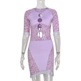 Sexy Tassel Lace Mini Dress Hollow Out Mesh Bodycon Dresses 2021 Summer Night Club Party Flocking Fairy Core Fall