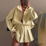 Fongt Rhisey With A Hundred Folded Skirt Suit Women's Summer New Sports Leisure Sexy Pure Lust