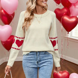 Fongt And Winter New Sweater Women's Long-Sleeved Elbow Love Collar Collar Knitted Shirt