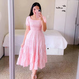 Fongt Spring And Summer New Women's Dress Prints The Shoulder Dress A Word Shoulder Fashion Swing