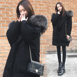 Fongt Wool Collar Cotton Coat Winter Coat Woman 2025 Fat Mm Korean Version Of The Student Thick Thin Long Ins Cotton Suit