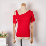 New 2022 Chic Korean Fashion Off Shoulder Knitted Sexy Sweaters Women Summer Vintage Elegant Lady Short Tops