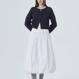 Fongt New Knitwear Women's Long-Sleeved Round-Neck Button Solid Color Sweater Knitted Cardigan Top Women
