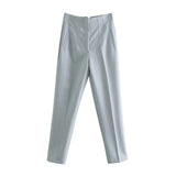 Chic Candy Color Office Professional Mujer Pants Fashion Harajuku All-match Slim High-waist Women's