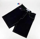 Sales Shorts Y2K Pants Harajuku Hip-Hop Lucky 7 Pattern Retro Blue Baggy Jeans-Outfit