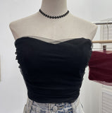 Thai Babes Light Yarn Splicing Braless Sleeveless Top With Short Corset Corset Umbilized Bra Vest
