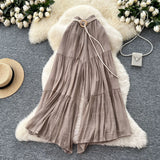 Fongt Trousers 2025 Summer Fairy Gentle Wind With High-Waisted Loose-Fitting Broad Leg Skirts And Crotch-Covered Chiffon