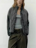 Fongt Temu Same Jacket Autumn And Winter New Top Lingge Quilt Cotton Suit Loose Coat Casual