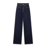 Fongt Classic Water Wash Jeans 2025 Spring High-Rise Straight Slack Trousers Women