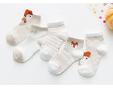 5 Pairs/lot 1 to 12 Yrs Cotton Children's Socks Stereo Animals Summer Thin Kids' Mesh Socks Cute Girls Boys