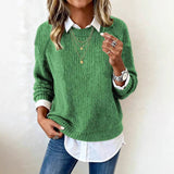 Fongt Sheintemu Autumn And Winter Long-Sleeved Round-Neck Casual Burst Sweater