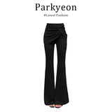 Fongt Long-Sleeved Polo Shirt Shirt Black Fake Two-Piece Suit Pants Two-Piece Suit