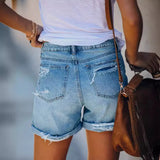 Fongt New Summer Shorts Straight Pants Wash Hole With Women's Jeans Direct Sales