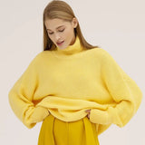 Knitted Turtleneck Women Sweater Pullover Cashmere Long Batwing Sleeve Ladies Sweaters 2022 Autumu Winter Jumper