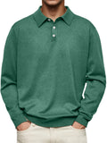Fongt Explosion Autumn And Winter Ji Dejong Long Sleeve V-Neck Button Men's Casual Shirt Polo Shirt