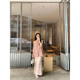 Fongt Summer Cool Temperament Wearing Loose Back Open Fork Top Female Feeling Slim Half Skirt Two Sets