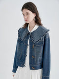 Women Spring Autumn Denim Jackets Basic Coats New Fashion Female Long Sleeve Solid Casual Outerwear Lapel