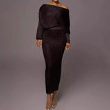 Fongt Gray Oblique Knitted Sexy Set Two-Piece