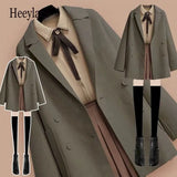 coat three-piece jacket blouse short skirt 3 Pieces Set women streetwear autumn winter suit female Korean