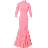 2024 Summer New Fashion Standard Dance Dress Performance Waltz Modern High Neck Lace Social Elegant Y2k Dresses TH2800-Outfit