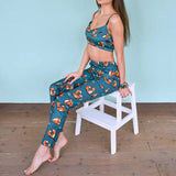 Printed Tube Top Trousers Pajamas