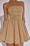 Fongt Sexy Shoulderless Strap-Less Braided Sleeveless Body-Cuffed Dress Super Short Skirt Black Small Gift