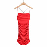 Ruched with Cross Straps Back Mini