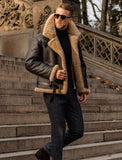 Fongt New Fur Integrated Men's Coat With Thick Hair Imitation Leather Jacket Burst