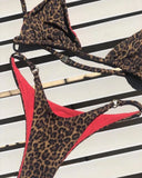 Cut Micro Bikini Women Leopard Bandage Push Up Swimsuit Bathers Bathing Suit Padded Swimwear Biquini Traje De Bano