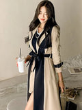 Fongt Wind Coat Women's Dress 2025 New Korean Style Suit Collar With Fashion Windwear