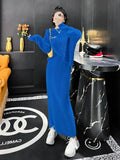 and winter new style mink velvet solid color sweater suit women style new harajuku slim mid-length skirt knitted suit-Outfit
