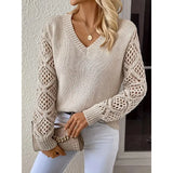 Fongt Women's Explosive Sweater Solid Color Quiet Version Of The Basic Knitwear Shirt
