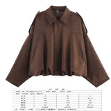 Fongt Spring Pilot Jacket Bat Sleeve Zipper Loose Tuffen Jacket Women's Casual Jacket