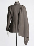 Fongt The Autumn Of 2025, The New Fashion Shawl-Style Slaying Splicing Body Slimming Blazer Woman's Trend